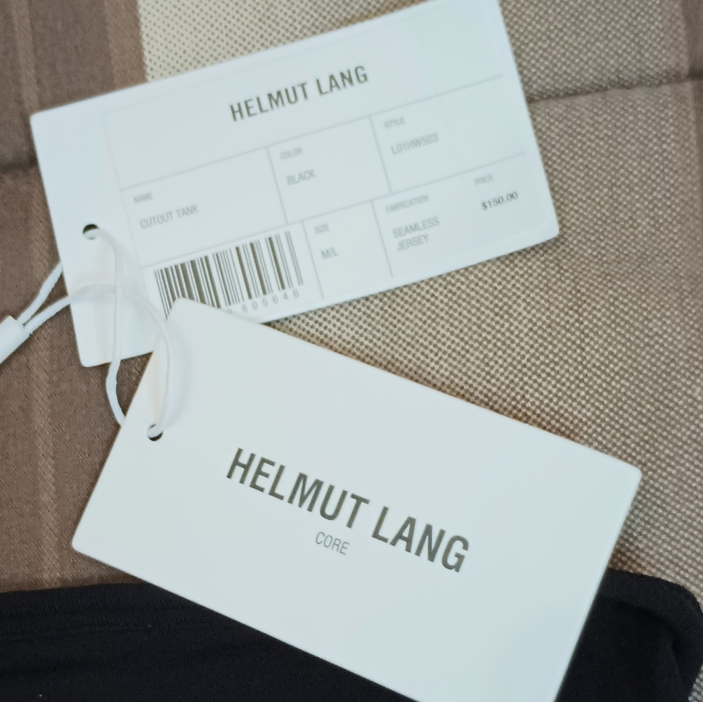Helmut Lang Black One-Shoulder Cut Out Top M/L - Picture 2 of 9
